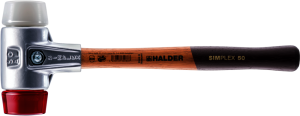 HALDER SIMPLEX-Schonhammer
mit Aluminiumgehäuse und Holzstiel,
Ø 30,
Plastik / Superplastik