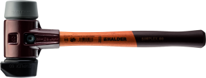 HALDER SIMPLEX-Schonhammer
mit Stahlgussgehäuse und Holzstiel, DRM 60, Gummikomposition mit Standfuss /
TPE-mid

