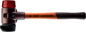 HALDER SIMPLEX-Schonhammer
mit Stahlgussgehäuse und Holzstiel, DRM 60,
Gummikomposition mit Standfuss / Plastik
