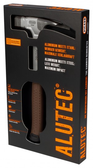 PICARD Latthammer AluTec® hybrides Kopfdesign aus Aluminium und geschmiedetem Stahl, extrem robuster und langlebiger Aluminium Monoblock, mit magnetischem Nagelhalter, 2 Komponenten-Griff, ergonomisch und schwingungsreduziert