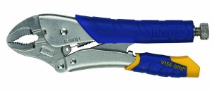 IRWIN Gripzangen mit gebogenen Backen und Drahtschneider Fast Release - 10WR 10”/ 250mm - Cap. 48mm