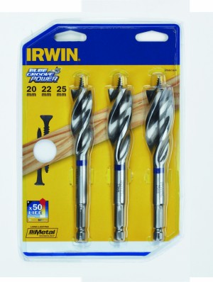 IRWIN Blue Groove Power Holzbohrer Sätze BG Power, 3-tlg. Satz: 20/22/25mm