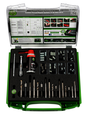 KUKKO Gewindereparatur-Satz - Thread Repair System (M5x7,6, M5x10, M6x9,4, M6x12, M8x11,7, M8x16,2, M10x14, M10x20)
