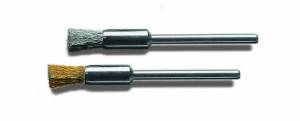 Miniatur-Pinselbürsten mit 
3,0 mm Schaft, Drm 5 mm,
MES gew. 0,10 mm