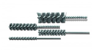 Zylinderbürsten mit stumpfer Spitze 125 x 65 mm Drm 10 mm Schleifborsten SIC K 120/0,60 mm Drehdraht verz. 2,0 mm


