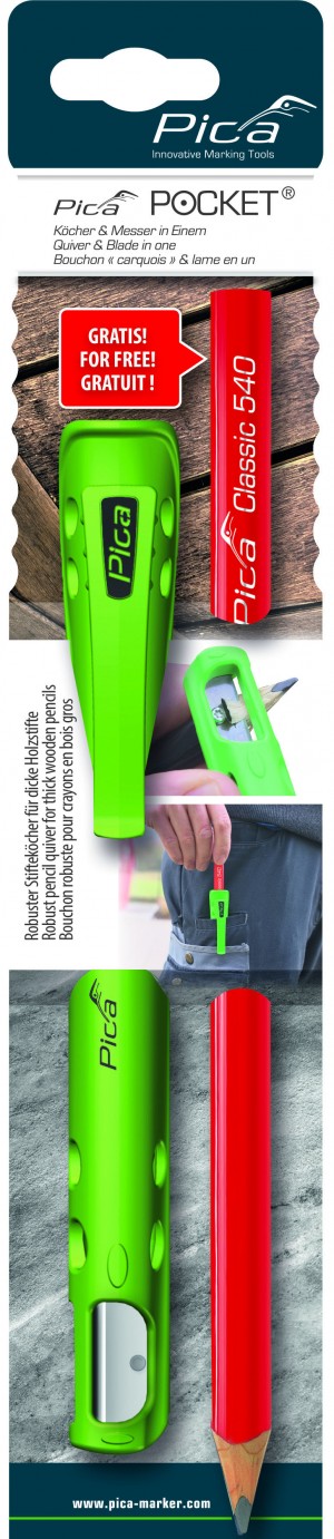 Pica Pocket mit GRATIS 1 Stk. Zimmermannstift 24cm in Blister Packung