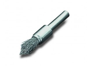LESSMANN Pinselbürsten mit 6 mm Schaft angespitzt Drm 12 mm lang 60 mm Stahldraht STA gew. 0,30 mm hoch 20 mm
