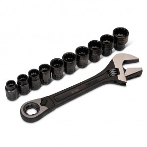 SATA 11-tlg. X6 Durchgangs-Steckschlüssel-Set mit Rollgabelschlüssel  - Modell 9000