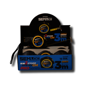 SEMLOC ProSeries Display mit 12 Rollbandmaßen MG  3 m 16 mm