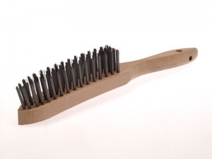 LESSMANN Handbürsten 4 Reihen Stahldraht STA glatt 0,35 mm hoch 32 mm "schwere Ausführung"
