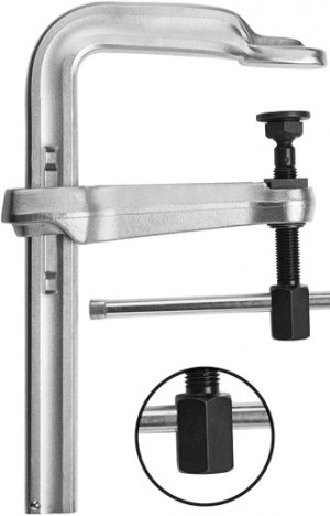 BESSEY Hochleistungszwinge Stahlbau STBS30 extrem schwer
Spannweite 300 mm/Ausladung 200 m/Schiene 50x25 mm
mit Sechskant 36 mm am Spindelende