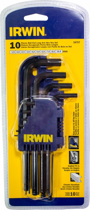 IRWIN Holster Sechskant- Schlüssel Satz Kugelkopf Sechskantschlüssel - MM: 1.5, 2.0, 2.5, 3.0, 4.0, 5.0, 6.0, 7.0, 8.0, 10,0 mm