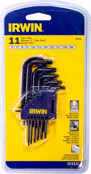 IRWIN Holster Sechskant- Schlüssel Satz Torx-Schlüssel: T6, T7, T8, T10, T15, T20, T25, T27, T30, T40