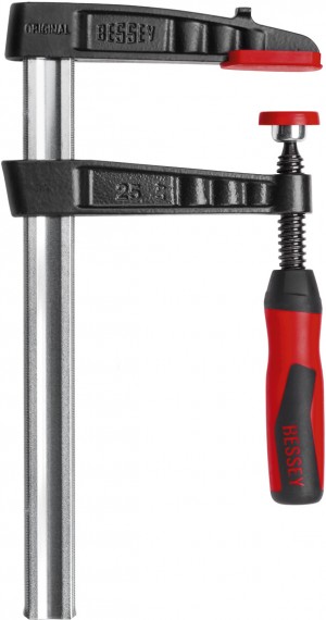 BESSEY Temperguss-Schraubzwinge TG12-2K mit 2K-Griff
Spannweite 120 mm/Ausladung 60 mm/Schiene 20x5 mm