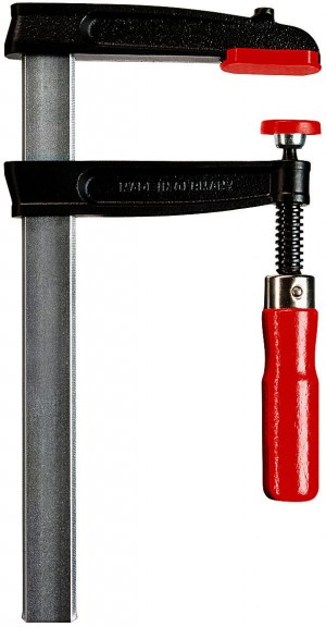 BESSEY Temperguss-Schraubzwinge TGRC30B6 mit Holzgriff
Spannweite 300 mm/Ausladung 60 mm/Schiene 20x5 mm