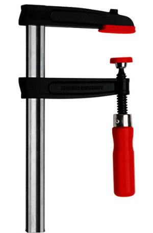 BESSEY Temperguss-Schraubzwinge TP100S12BE mit Holzgriff Spannweite 1.000 mm/Ausladung 120 mm/Schiene 29x9 mm