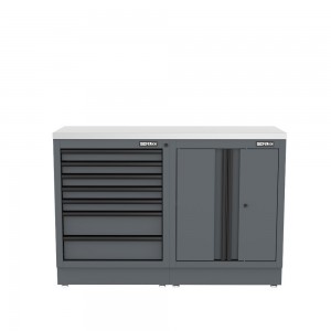 Semloc WorkSpace Kombi-Werkstatteinrichtung mit Edelstahl-ummantelter Arbeitsplatte 1360x495x950 mm