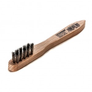 LESSMANN Zündkerzenbürsten mit Holzkörper 3x5/6-Reihig MES Messingdraht gewellt 0,15 Länge 150 mm/Breite 15 mm/Besatz 40 mm/ Höhe 15 mm