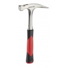 PICARD Ganzstahl-Latthammer, leichte Ausführung mit ergonomischem, schwingungsdämpfendem 2-Komponenten-Griff rot/schwarz, magnetischer Nagelhalter, aus hochwertigem Vergütungsstahl gefertigt, Nr. 590 1/2, glatt