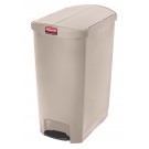 RUBBERMAID Kunststoff-Tretabfallbehälter mit Pedal an der Schmalseite 90 L, Farbe Beige