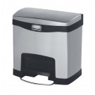 RUBBERMAID Metall-Tretabfallbehälter mit Pedal an der Breitseite 15 L, Farbe Schwarz