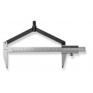 SCALA Zirkel-Schieblehre MB 200mm = d 400mm Schnäbel Hartmet.,40mm,Abl. 1/10mm,blank
