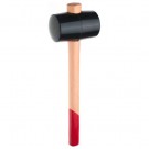 RUTHE Gummihammer Esche PAK-frei, zäh-harter Kopf, Handende rot abgesetzt, mit Eschenstiel, 90 Shore, Nr. 3005460119, 55 x 90 mm
