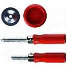 BESSEY Spindel mit loser Druckplatte u. Schutzkappe (2x) für Tür-Futter-Richtzwinge TFM