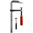 BESSEY Ganzstahl-Schraubwzinge mit Holzgriff Spannweite 300 mm/Ausladung 100 mm/Schiene 28x11 mm