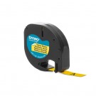 DYMO Original Schriftband für LetraTag, Plastik, schwarz auf gelb