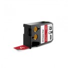 DYMO XTL Schriftband, Vinyl, permanent haftend, endlos 24mm x 7m, weiß auf rot