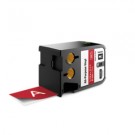 DYMO XTL Schriftband, Vinyl, permanent haftend, endlos 41mm x 7m, weiß auf rot