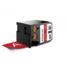 DYMO XTL Schriftband, Vinyl, permanent haftend, endlos 54mm x 7m, weiß auf rot