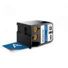DYMO XTL Schriftband, Vinyl, permanent haftend, endlos 54mm x 7m, weiß auf blau
