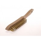 LESSMANN Handbürste mit Holzkörper 4-Reihig MES Messingdraht gewellt 0,15
Länge 290 mm/Besatz 140 mm/Höhe 25 mm Loch ø 10 mm