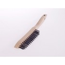 LESSMANN Handbürste mit Holzkörper 2-Reihig STM Stahldraht vermessingt ca. 0,30
Länge 290 mm/Besatz 140 mm/Höhe 25 mm Loch ø 10 mm