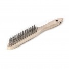 LESSMANN Handbürste mit Holzkörper 3-Reihig ROF rostfreier Draht gewellt 0,35
Länge 290 mm/Besatz 140 mm/Höhe 25 mm Loch ø 10 mm