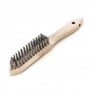 LESSMANN Handbürste mit Holzkörper 5-Reihig STM Stahldraht vermessingt ca. 0,30
Länge 290 mm/Besatz 140 mm/Höhe 25 mm Loch ø 10 mm