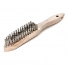 LESSMANN Handbürste mit Holzkörper 6-Reihig STM Stahldraht vermessingt ca. 0,30 Länge 290 mm/Besatz 140 mm/Höhe 25 mm Loch ø 10 mm (Preis auf Anfrage) - Mindestabnahmemenge 100 Stk.