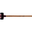 Simplex-Vorschlaghammer 80mm mit Tempergussgehäuse und Hickorystiel 900mm, Einsätze Gummikomposition, schwarz beidseitig mittelhart