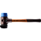 HALDER SIMPLEX-Schonhammer
mit Stahlgussgehäuse und Holzstiel, DRM 60, 
Gummikomposition mit Standfuss/TPE-soft
