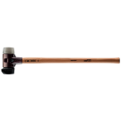 HALDER SIMPLEX-Schonhammer
mit Stahlgussgehäuse und Holzstiel 700 mm,
 DRM 60, Gummikomposition mit Standfuss /
Superplastik
