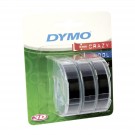 DYMO 3D-Prägeband 3er-Blister, 9mm x 3m, glänzend schwarz