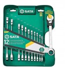 SATA 12-tlg. Doppelratschen-Schlüssel-Satz - 8, 9, 10, 11, 12, 13, 14, 15, 16, 17, 18, 19 mm - Modell 9066