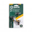 SATA 3-tlg. Satz Antriebsadapter für Ratschen-Ringschlüssel auf Ratsche  (1/4" x 10 mm, 3/8" x 13 mm, 1/2" x 19 mm) - Modell 9084