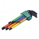 SATA 9-tlg. Extra-langer Innen-6-kant Schlüssel-Set Black-Oxide-Farbserie-Modell9107