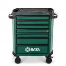 SATA 7-Schubladen-Rollschrank-Pro-(Grün)-Modell95113G Werkzeugwagen "mit Kippsicherung"