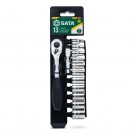 SATA 13-tlg.-1/4"-Antrieb-6-Punkt-Metrisches-Steckschlüssel-Set-Modell09521G