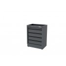 Semloc WorkSpace festes Modul mit 5 Schubladen, Außenabmessung 680x458x910, Innenabmessung Schublade 571x388 mm