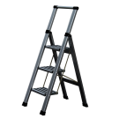AHW Aluminium-Klappleiter STEP+STORE "L" -  3 Stufig mit Haltebügel, Antislip-Stufen, entspricht EN 131 Norm